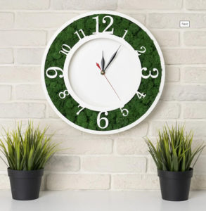 Բնական մամուռով փայտե ժամացույց