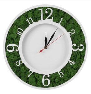 Բնական մամուռով փայտե ժամացույց