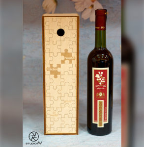 փայտե գինու տուփ