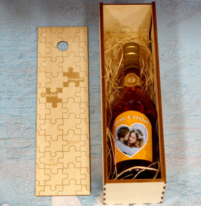 փայտե գինու տուփ