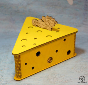 «Պանիր» փայտե տուփ 2020-ի խորհրդանիշ առնետով