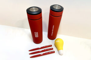 Thermos, pens, antistress for BDO