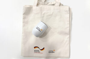 Branded tote bag, tumbler