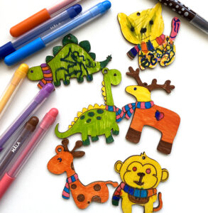 Տոնածառի փայտե խաղալիքների հավածու «Ներկիր և զարդարիր տոնածառը»