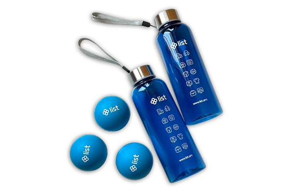 Branded bottles and antistress toys