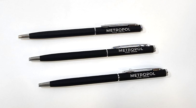 մետաղական գրիչ լոգոյի փորագրությամբ